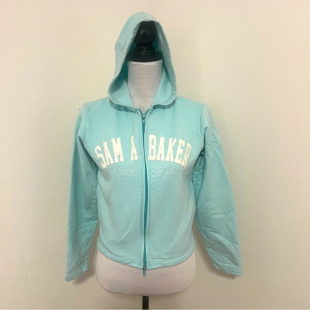 MV Sport Small Full Zip Crop Hooded Graphic Jacket “Sam A Baker State Park” EUC